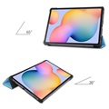 Tri-Fold Sarja Samsung Galaxy Tab S6 Lite 2020/2022 Lompakkokotelo - Vaaleansininen
