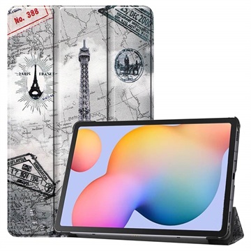 Tri-Fold Sarja Samsung Galaxy Tab S6 Lite 2020/2022 Lompakkokotelo - Eiffel Torni
