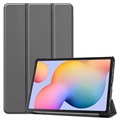 Tri-Fold Sarja Samsung Galaxy Tab S6 Lite 2020/2022 Läppäkotelo - Harmaa