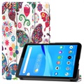 Tri-Fold Series Lenovo Tab M7 Folio Kotelo - Perhoset / Kukat