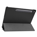 Samsung Galaxy Tab S7+/S8+ Tri-Fold Lompakkokotelo - Musta