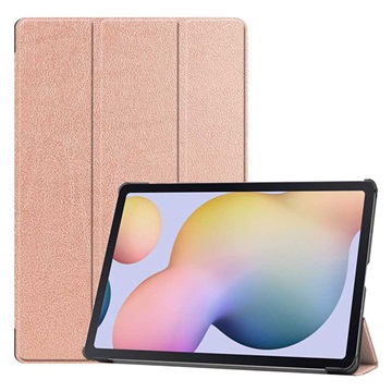 Samsung Galaxy Tab S7+/S8+ Tri-Fold Lompakkokotelo - Ruusukulta