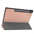 Samsung Galaxy Tab S7+/S8+ Tri-Fold Lompakkokotelo - Ruusukulta