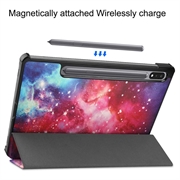Samsung Galaxy Tab S10+ Tri-Fold Sarjan Smart Lompakkokotelo - Galaksi