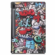 Samsung Galaxy Tab S10+ Tri-Fold Sarjan Smart Lompakkokotelo - Graffiti