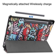 Samsung Galaxy Tab S10+ Tri-Fold Sarjan Smart Lompakkokotelo - Graffiti