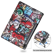 Samsung Galaxy Tab S10+ Tri-Fold Sarjan Smart Lompakkokotelo - Graffiti