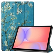 Samsung Galaxy Tab S10 Lite Tri-Fold Series Smart Folio -kotelo - Valkoisia kukkia