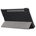 Tri-Fold Sarjan Samsung Galaxy Tab S7 FE Smart Lompakkokotelo - Musta