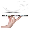 Tri-Fold Sarjan Samsung Galaxy Tab S7 FE Smart Lompakkokotelo - Perhoset / Kukat