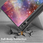 Samsung Galaxy Tab S9+ Tri-Fold Sarjan Smart Lompakkokotelo - Sininen