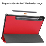 Samsung Galaxy Tab S9 Tri-Fold Sarjan Smart Läppäkotelo - Punainen