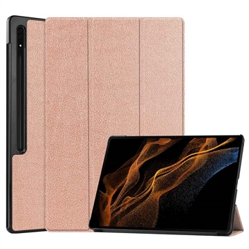 Samsung Galaxy Tab S9 Ultra Tri-Fold Sarjan Smart Lompakkokotelo - Ruusukulta