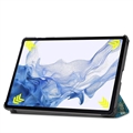 Samsung Galaxy Tab S9 Tri-Fold Sarjan Smart Lompakkokotelo - Valkoinen Kukat