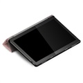 Tri-Fold Series Lenovo Tab M10 Smart Foliokotelo - Ruusukulta