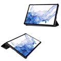 Tri-Fold Smart Samsung Galaxy Tab S8 Lompakkokotelo - Musta