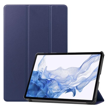 Tri-Fold Smart Samsung Galaxy Tab S8 Lompakkokotelo - Tummansininen