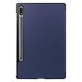 Tri-Fold Smart Samsung Galaxy Tab S8 Lompakkokotelo - Tummansininen