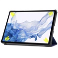 Tri-Fold Smart Samsung Galaxy Tab S8 Lompakkokotelo - Tummansininen