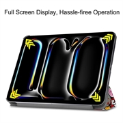 iPad Pro 11 (2024) Tri-Fold Sarjan Smart Lompakkokotelo - Graffiti