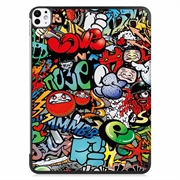 iPad Pro 11 (2024) Tri-Fold Sarjan Smart Lompakkokotelo - Graffiti