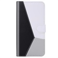Tricolor Series iPhone 11 Lompakkokotelo - Musta / Harmaa / Valkoinen