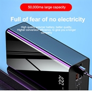 Triple USB Nopea Varavirtalähde 50000mAh - PD 18W - Musta
