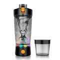 Tritan Electric Protein Shaker Bottle - USB ladattava, 650ml - musta