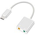 USB-C / AUX Kuuloke & Mikrofoni Audio Adapteri - Hopea
