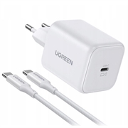 Ugreen X524 45W GaN USB-C -seinälaturi USB-C-kaapelilla - valkoinen