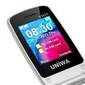 UNIWA V202T 4G Flip-matkapuhelin vanhuksille - tanskan, suomen, ruotsin, englannin kielet - sininen