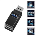 USB 3.0 Hub Jakaja 1x3 - 1x USB 3.0, 2x USB 2.0 - Musta