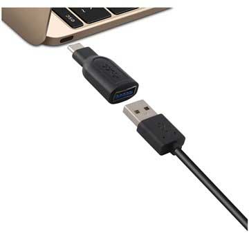 USB 3.0 / USB 3.1 Type-C Ksix Adapteri - Musta