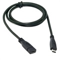 USB 3.1 Type-C / USB 3.1 Type-C Jatkokaapeli - Musta