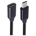 USB 3.1 Type-C Uros/Naaras Jatkokaapeli - 1.5m - Musta