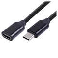 USB 3.1 Type-C Uros/Naaras Jatkokaapeli - 1.5m - Musta