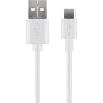 USB-C 3.1 - USB-A 2.0 uros -kaapeli - 2m - Valkoinen