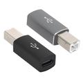 USB-C-naaras-USB-tyyppi B-uros-sovitin tulostimelle, skannerille - 2 kpl - musta ja harmaa