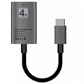 USB C-tyypin / HDMI Adapter TH002 - 4K - 15cm - Harmaa