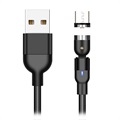 USB2.0 / MicroUSB Rotatable Magnetic Charging Cable 2m - Black