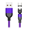 USB2.0 / MicroUSB Rotatable Magnetic Charging Cable 2m - Violetti