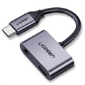 Ugreen 2-in-1 Charge & Audio USB-C Sovitin - 1.5A - Harmaa