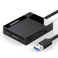 Ugreen 4-in-1 USB 3.0 -muistikortinlukija - SD/CF/microSD/MS - musta