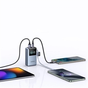 Ugreen Nexode Pro 10000mAh -varavirtalähde, PD/QC - 55W, USB-C-kaapeli - harmaa