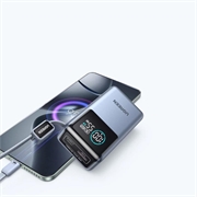 Ugreen Nexode Pro 10000mAh -varavirtalähde, PD/QC - 55W, USB-C-kaapeli - harmaa