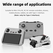 UltraFlex USB-C pölynestopistoke droneille, älypuhelimille ja tableteille - 3 kpl - musta