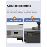 UltraFlex USB-C pölynestopistoke droneille, älypuhelimille ja tableteille - 3 kpl - musta