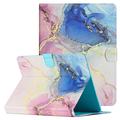 Universal Marble Pattern Tablet Folio Kotelo - 10" - Pinkki / Sininen
