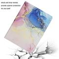 Universal Marble Pattern Tablet Folio Kotelo - 10" - Pinkki / Sininen