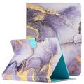 Universal Marble Pattern Tablet Folio Kotelo - 10" - violetti